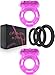 VIARDEJI® Vibrating Cock Ring Sex Toys – 2 Penis Rings w. Clit Stimulator & 1 Cock Ring for Better Stronger Erection - Large