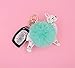 Real Sic Alpaca/Llama Pom Pom Keychain - Faux Fur Fluffy Fuzzy Charm For Women & Girls (Teal)