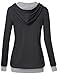 Tunic Hoodies,Timeson Long Sleeve Tunics Tops Casual Hooded Sweatshirt with Pockets Carbon Black XXL