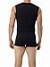 Underworks Men's Ultra Light Cotton Spandex Compression Muscle Shirt, Large, Black