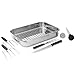 VonShef Stainless Steel Roaster Pan with Rack – Ideal for Roasting Chicken/Turkey/Meat Joints & Vegetables, 17 Inch, 8 Quart Capacity (Roaster, Rack & Set)
