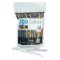 LolliZ Food Safe, Creative, Multipurpose 4" Lollipop Sticks, Pack of 150 in re-sealable bag