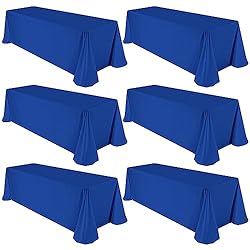 6 Pack Polyester Tablecloths, Royal Blue 90 x 132