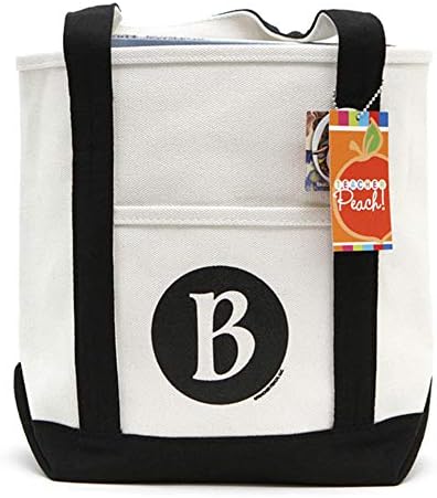 Monogram Canvas Tote Bag, Great Shoulder Bag Gift for Moms, Teachers, and Nurses