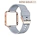 AIUNIT Compatible Fitbit Blaze Band Frame, Replacement for Fitbit Blaze Large Bands Accessories Wristband Sport Strap for Fitbit Blaze Smart Tracker Women Men(Gray Band & Gold Rose Frame)