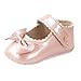 Weixinbuy Baby Girls PU Leather Princess Mary Jane Shoes Soft Sole Bowknot Shoes Rose Gold