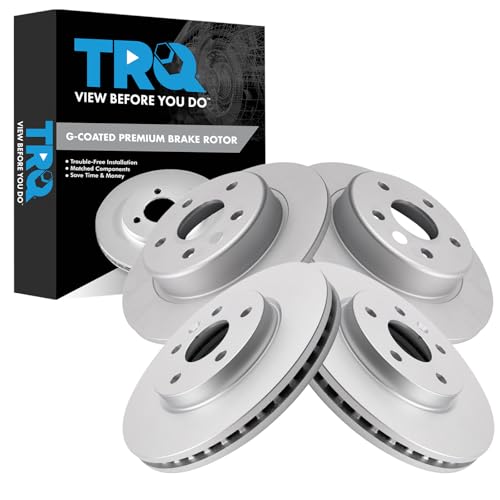 TRQ Front and Rear Brake Rotor Set G Coated Compatible with 2016-2019 Chevrolet…