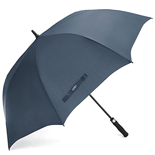 G4Free Golf Umbrella 62 Inch Large Oversize Windproof Waterproof Auto Open 210T Pongee Fabric Stick Umbrella(Navy Blue)