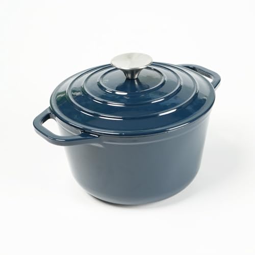 HAWOK Enameled Cast Iron Dutch Oven with Lid, Quart Deep Round