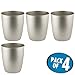 mDesign Small Steel Round Trash Can Bucket - 1.5 Gallon Wastebasket, Garbage Container Bin for Bathroom, Powder Room, Bedroom, Kitchen, Home Office - Hamill Collection - 4 Pack - Matte Satin