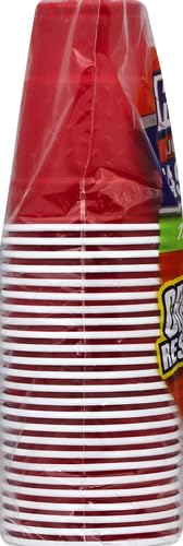 HEFTY PARTY ON RED PLASTIC CUPS, DISPOSABLE PLASTIC PARTY CUPS FOR EASY CLEANUP AND LARGE GATHERINGS, RED CUPS FOR BBQS, BIRTHDAYS, PARTIES, AND MORE, 18 OUNCE, 50 COUNT