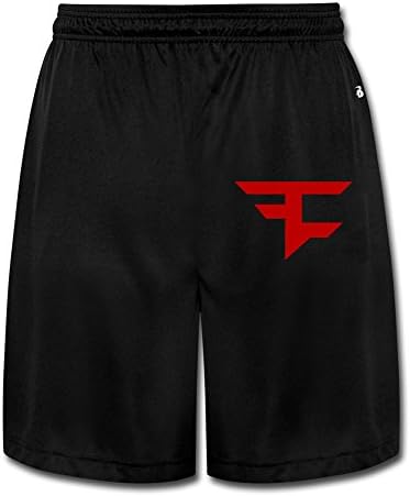 HmkoLo Men's Faze Clan Logo Casual Sweatshorts Jersey Shorts With Pockets Black