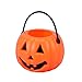 10pcs Halloween Portable Pumpkin Bucket Children Trick Or Treat Pumpkin Candy Pail Holder (Orange)