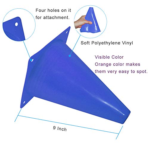 9 Inch Plastic Training Traffic Cones, Sport Cones, Agility Field