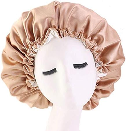 ORiTi Satin Sleep Bonnet Cap Extra Large Double Layer Reversible