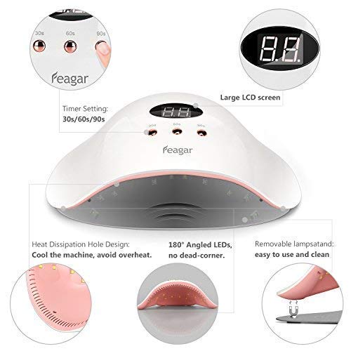 image for Nail Curing Lamp, Feagar Portable Nail Dryer, UV/LED Gel Nail Polish L