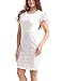 HOSBY Women White Summer Short Sleeve Scoop Neck Lace Dress Small