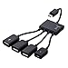 Blacell 4 in 1 Micro USB HUB Adaptor with Power Powered,Charging Charge OTG Host Cable Cord Adapter Connector for Android Smart Phone Tablet Samsung Galaxy S3 S4 S5 Note 2 3 4 Edge HTC One M7 M8