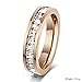 Womens Stainless Steel Rose Gold Wedding Ring Channel Set Cubic Zirconia Engagement Eternity Band for Her (7)