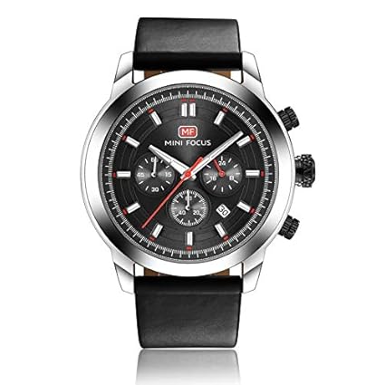 Mini Focus Luxury Mens Watch,Top Brand Dual Quartz Watch,Chronograph Casual Fashion Waterproof Stainless Steel Back Male Wristwatch MF0112G.03
