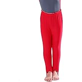 Mens and Boys Gymnastics Pants Leotard Youth Ballet Tights Stirrup Pants for Dance Yoga Practice Athletic Red