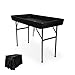 4 Foot Cooler Ice Table Party Ice Folding Table with Matching Skirt - Black