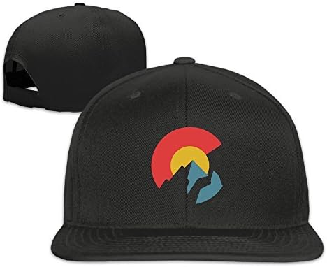 Colorado Flag Solid Snapback Baseball Hat Cap One Size Black