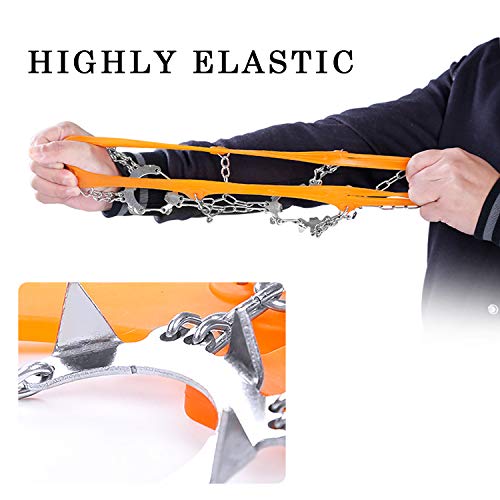 TWFRIC Traction Cleats, Ice Snow Grips Crampons for Men Women, Anti Slip 18 Stainless Steel Teeth Crampon with Portable Bag for Hiking, Climbing, Walking and Mountaineering, L - Thumbnail 5