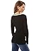 PattyBoutik Women's V Neck Lace Up Contrast Trim Ribbed Sweater