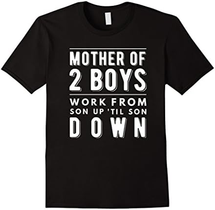 Men's Mom of Two Boys,Gift from Son 3 Mother's Day Funny T-Shirt Medium Black