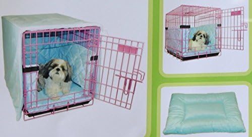 3 Piece 24" Blue Plush Pet Dog Color Crate Cover Bumper Guard Pad Bed Mattress Washable Set ~We Pay Your Sales Tax