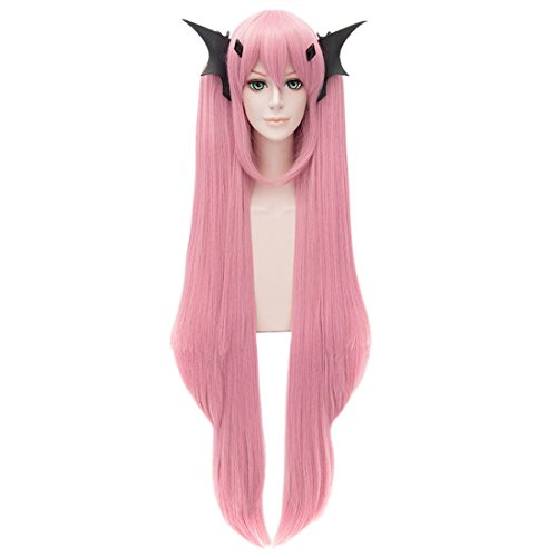 Seraph Of The End Krul Tepes Hair Cosplay Wig Costume Long Straight Pink + Cap