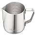 Milk Frothing Pitcher - Stainless Steel 304 Steaming Pitcher 12 Oz (350ml), Perfect for Espresso, Cappuccino, Milk, Cream