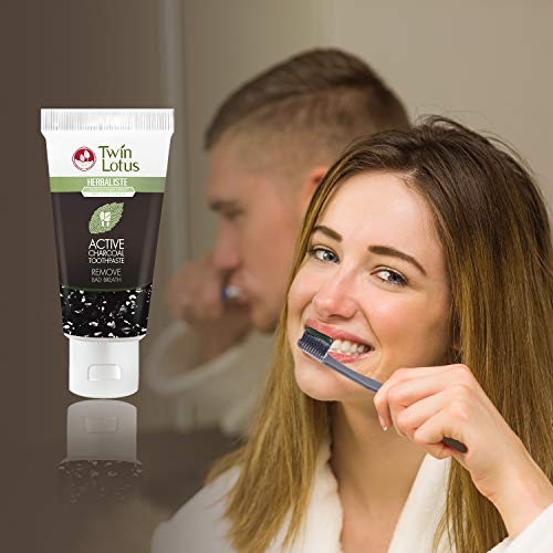 Activated Charcoal Teeth Whitening, Black Toothpaste, Flouride Free Toothpaste, Non SLS Activated Coconut Charcoal Teeth Whitening& Eliminate Bad Breath| Travel Size Tooth Paste 50g - Thumbnail 3