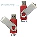 Enfain 512MB USB 2.0 Flash Drive Small Capacity Memory Stick Swivel Thumb Drive Multipack Pen Drives, with 12 Labels for Marking (10 Pack, Red)