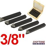 Anytime Tools 5 Piece 3/8" MINI LATHE INDEXABLE CARBIDE INSERT TOOL BIT SET