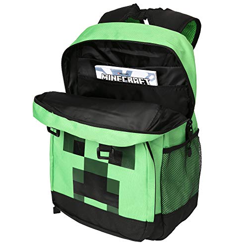 JINX Minecraft Creeper Creepin' Up Kids School Backpack, Green, 17