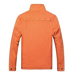 LAMKUKU Mens Denim Jacket Ripped Slim Jean Jacket