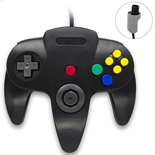 Wired Controller for Nintendo 64 N64 Console, Upgraded Joystick Classic Video Game Gamepad(Black)