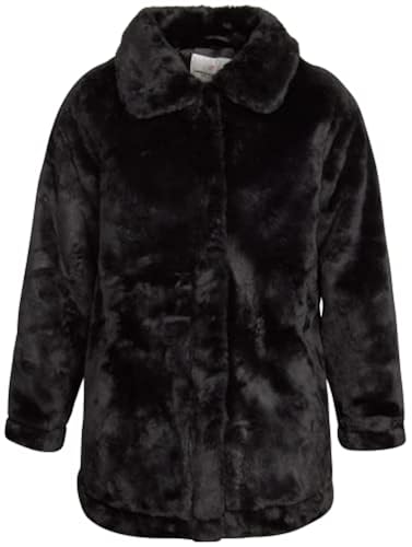 Urban Republic Girls' Jacket- Long-Length Plush Faux Fur Teddy Overcoat,  Size 10/12, Jet Black in Kuwait Whizz