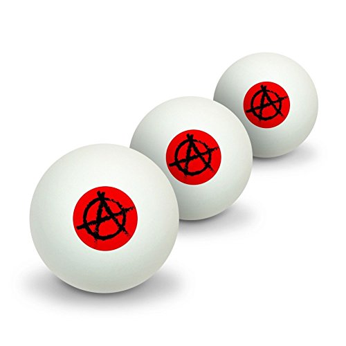 GRAPHICS & MORE Anarchy Symbol Red Novelty Table Tennis Ping Pong Ball 3 Pack
