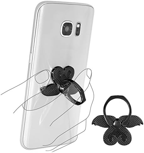 LuckRing R0160 Phone Holder Stand for Smartphones and Tablets - Universal use iPhone SE 6S, Samsung Galaxy S5 S6 S7 iPad &amp; All Other Black