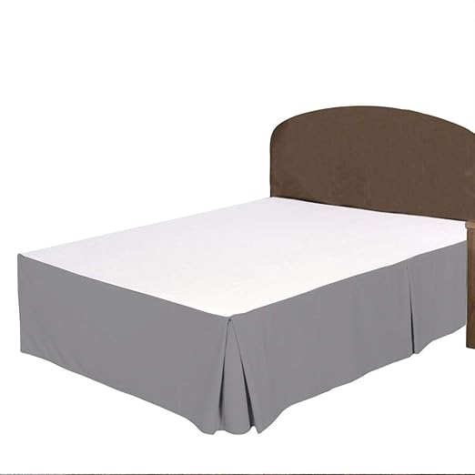 BRIGHTLINEN 1PCs Box Pleated Bed Skirt (Silver Grey, King