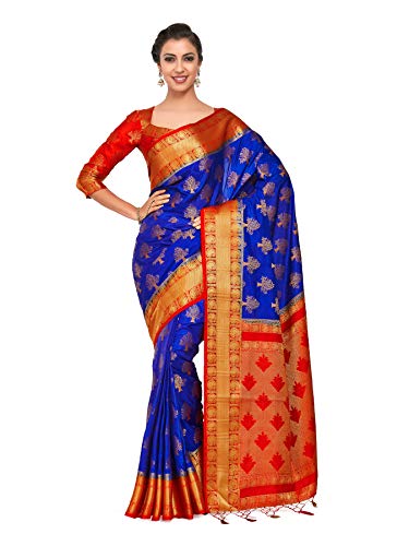 MIMOSA Women’s Kanchipuram Art Silk Saree With Un-stitched Blouse MIMOSA Women’s Kanchipuram Art Silk Saree With Un-stitched Blouse