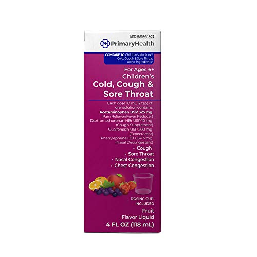 Primary Health Children’s Cold, Cough & Sore Throat Acetaminophen 325mg