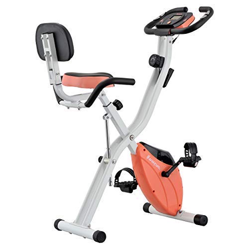 Harvil Foldable Magnetic Exercise Bike with 10-Level Adjustable