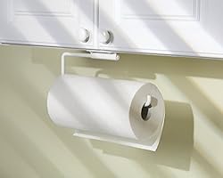 See mDesign Swivel Paper Towel Holder for Kitchen - Wall Mount/Under Cabinet, White Details