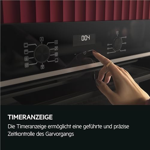 Einbaubackofen, Serie 5 mit Ringheißluft: gleichmäßige Garergebnisse auf 3 Ebenen, Reinigung mit Wasserdampf, A, Elektronikuhr mit Timerfunktionen, Grillfunktion, Schwarz, TU5AB20WSK