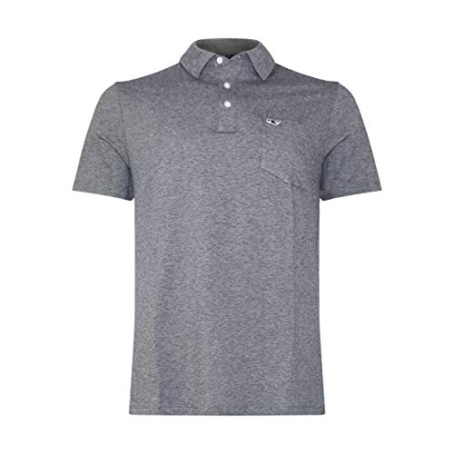 Vineyard Vines Men's Edgartown Short Sleeve Polo Shirt (Charcoal, Medium)