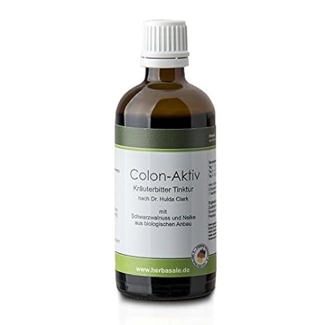 Colon Aktiv-Tinktur nach Hulda Clark mit Schwarzwalnuss, Gewürznelke, Wermut und BIO-Alkohol- 100ml